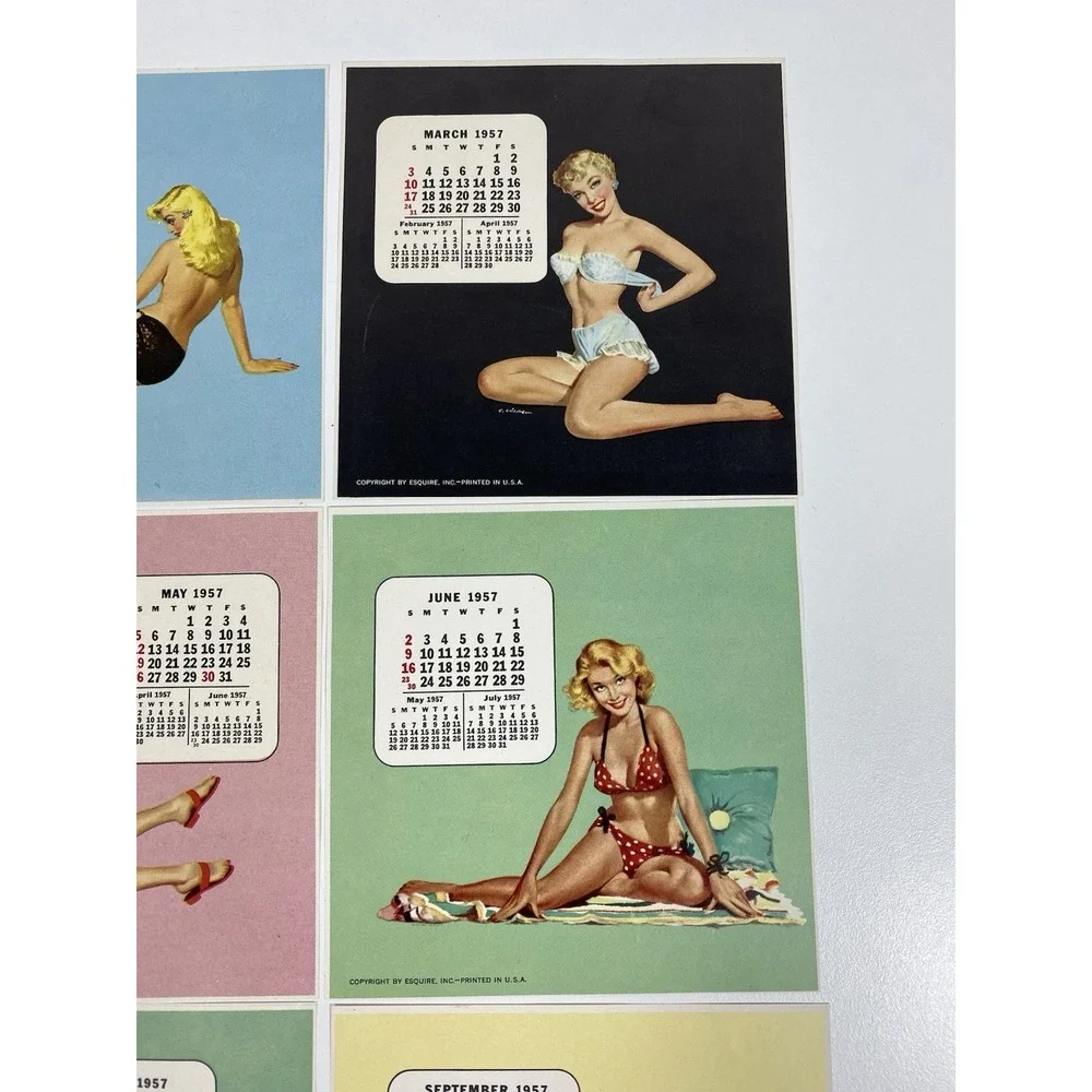 1957 Esquire‎ Magazine Desktop Pinup Calendar Holder ~ 12 Months